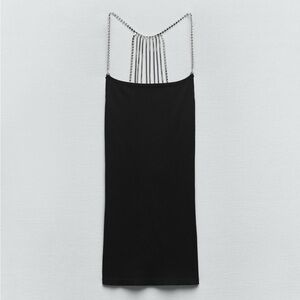 Zara Black Dress with Chain Detail